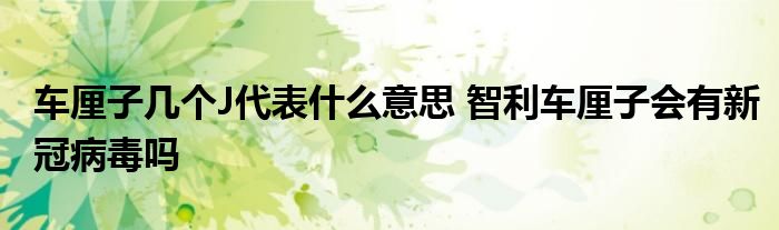 車(chē)?yán)遄訋讉€(gè)J代表什么意思 智利車(chē)?yán)遄訒?huì)有新冠病毒嗎