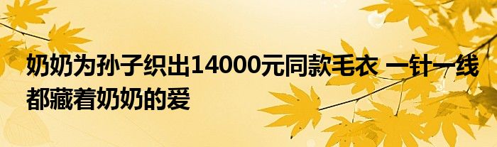 奶奶為孫子織出14000元同款毛衣 一針一線(xiàn)都藏著奶奶的愛(ài)