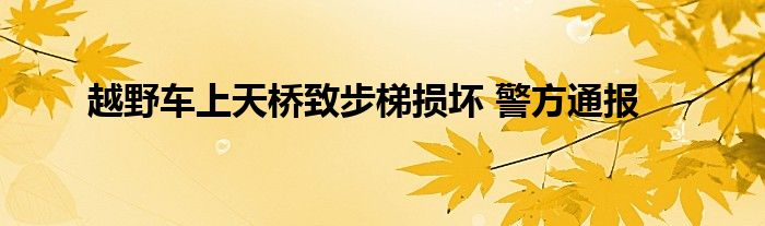 越野車上天橋致步梯損壞 警方通報