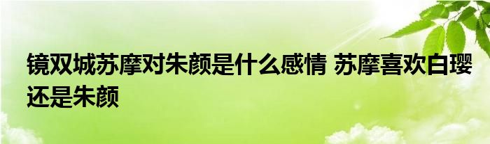 鏡雙城蘇摩對(duì)朱顏是什么感情 蘇摩喜歡白瓔還是朱顏