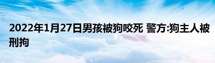 2022年1月27日男孩被狗咬死 警方:狗主人被刑拘