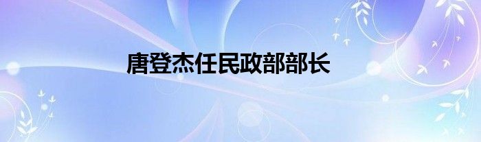 唐登杰任民政部部長