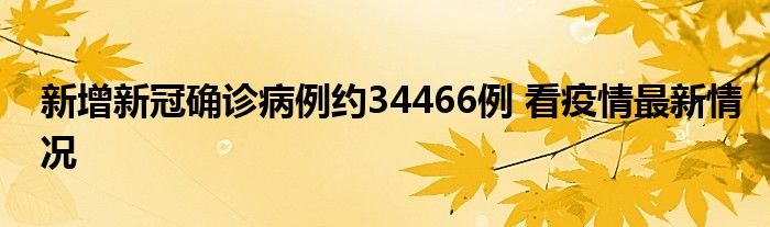 新增新冠確診病例約34466例 看疫情最新情況