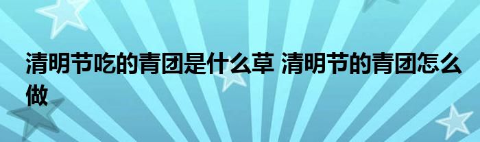 清明節(jié)吃的青團是什么草 清明節(jié)的青團怎么做