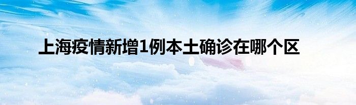 上海疫情新增1例本土確診在哪個(gè)區(qū)