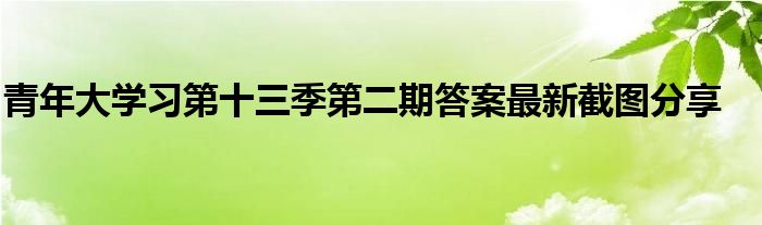 青年大學(xué)習(xí)第十三季第二期答案最新截圖分享