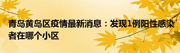 青島黃島區(qū)疫情最新消息：發(fā)現(xiàn)1例陽(yáng)性感染者在哪個(gè)小區(qū)