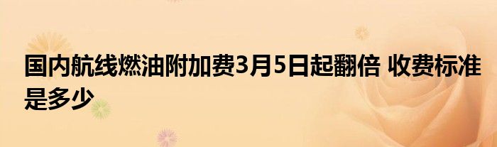 國內(nèi)航線燃油附加費(fèi)3月5日起翻倍 收費(fèi)標(biāo)準(zhǔn)是多少