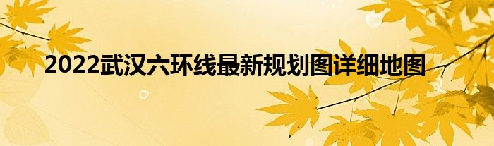 2022武漢六環(huán)線最新規(guī)劃圖詳細(xì)地圖