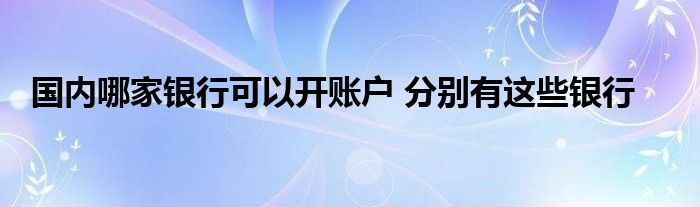 國內(nèi)哪家銀行可以開賬戶 分別有這些銀行