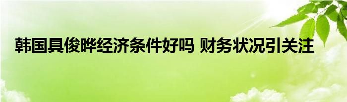 韓國具俊曄經(jīng)濟條件好嗎 財務(wù)狀況引關(guān)注