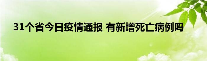 31個(gè)省今日疫情通報(bào) 有新增死亡病例嗎