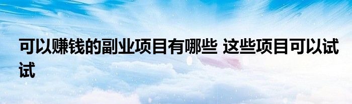 可以賺錢的副業(yè)項目有哪些 這些項目可以試試