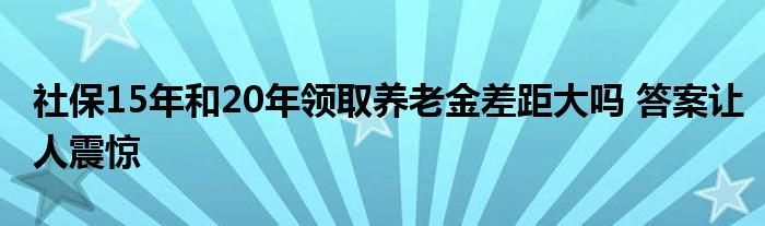 社保15年和20年領(lǐng)取養(yǎng)老金差距大嗎 答案讓人震驚