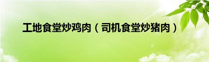 工地食堂炒雞肉（司機食堂炒豬肉）