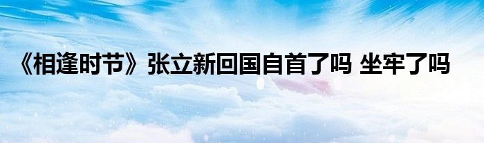 《相逢時節(jié)》張立新回國自首了嗎 坐牢了嗎