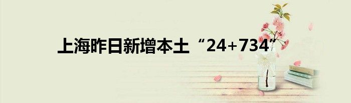 上海昨日新增本土“24+734”