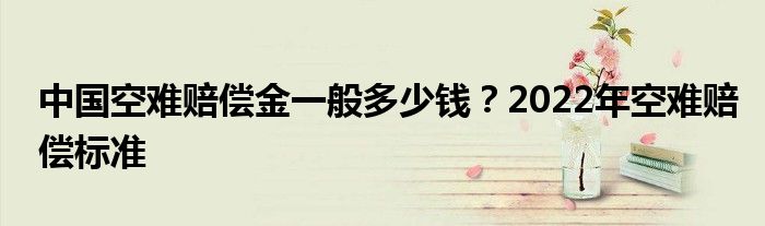 中國(guó)空難賠償金一般多少錢(qián)？2022年空難賠償標(biāo)準(zhǔn)