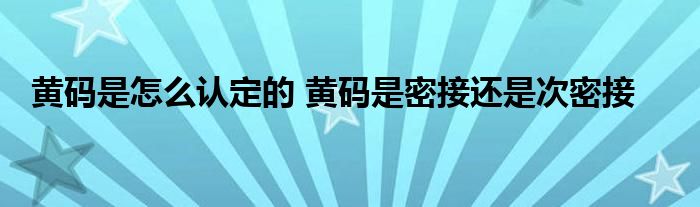 黃碼是怎么認(rèn)定的 黃碼是密接還是次密接