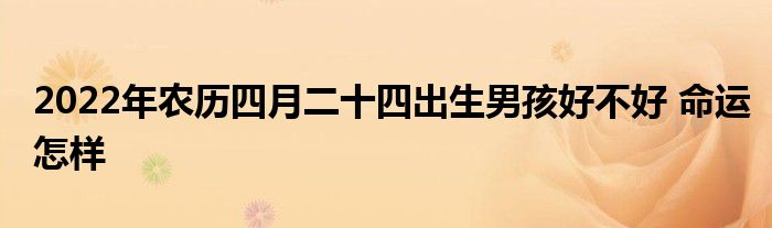 2022年農(nóng)歷四月二十四出生男孩好不好 命運(yùn)怎樣