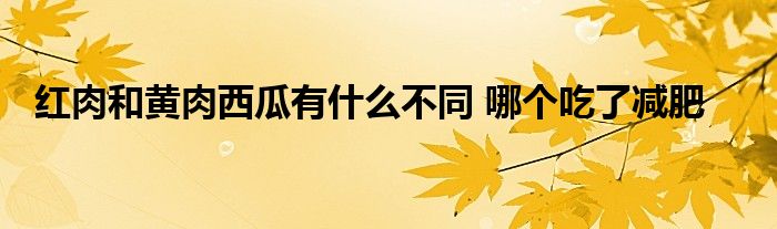 紅肉和黃肉西瓜有什么不同 哪個吃了減肥