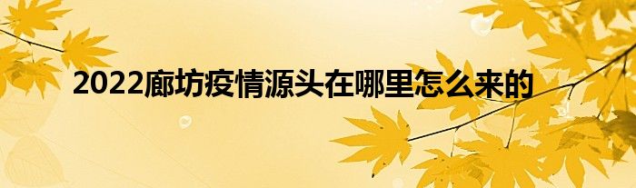 2022廊坊疫情源頭在哪里怎么來(lái)的