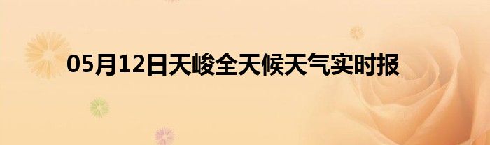 05月12日天峻全天候天氣實時報