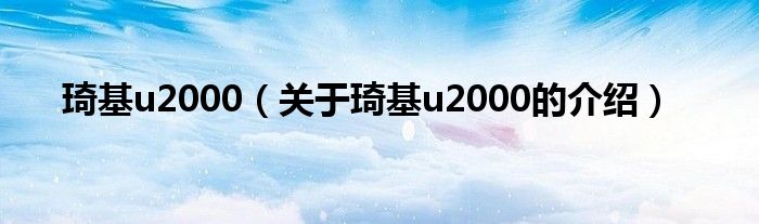 琦基u2000（關(guān)于琦基u2000的介紹）