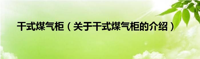 干式煤氣柜（關(guān)于干式煤氣柜的介紹）