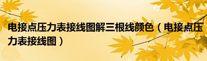 電接點壓力表接線圖解三根線顏色（電接點壓力表接線圖）