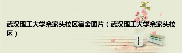 武漢理工大學余家頭校區(qū)宿舍圖片（武漢理工大學余家頭校區(qū)）