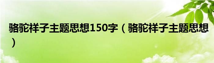 駱駝祥子主題思想150字（駱駝祥子主題思想）