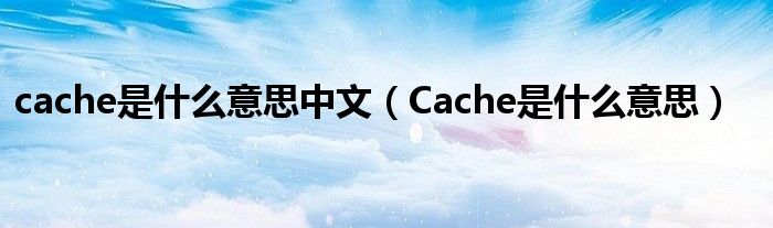 cache是什么意思中文（Cache是什么意思）