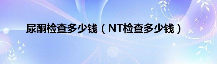 尿酮檢查多少錢（NT檢查多少錢）