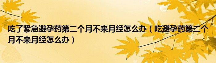 吃了緊急避孕藥第二個月不來月經(jīng)怎么辦（吃避孕藥第二個月不來月經(jīng)怎么辦）