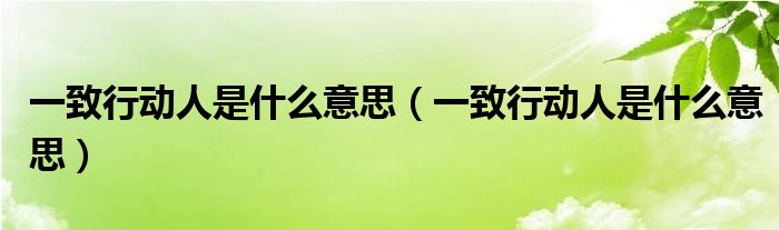 一致行動人是什么意思（一致行動人是什么意思）