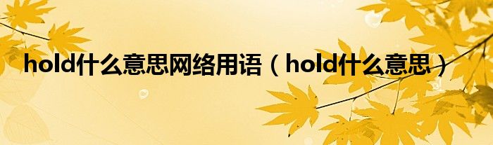 hold什么意思網(wǎng)絡(luò)用語(yǔ)（hold什么意思）