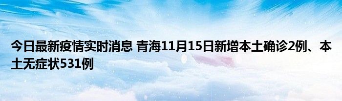 今日最新疫情實(shí)時消息 青海11月15日新增本土確診2例、本土無癥狀531例