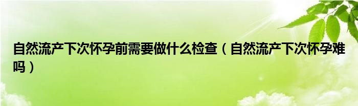 自然流產(chǎn)下次懷孕前需要做什么檢查（自然流產(chǎn)下次懷孕難嗎）