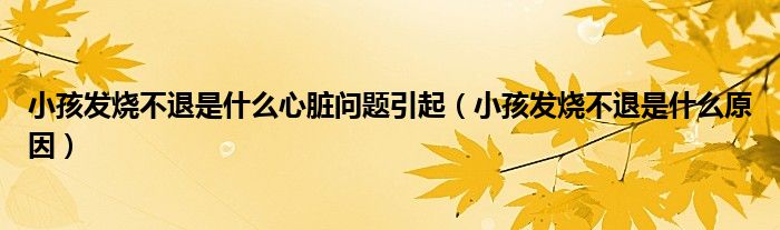 小孩發(fā)燒不退是什么心臟問(wèn)題引起（小孩發(fā)燒不退是什么原因）