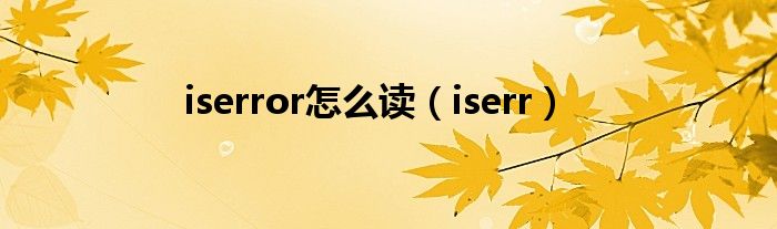 iserror怎么讀（iserr）