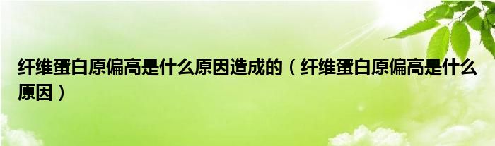 纖維蛋白原偏高是什么原因造成的（纖維蛋白原偏高是什么原因）