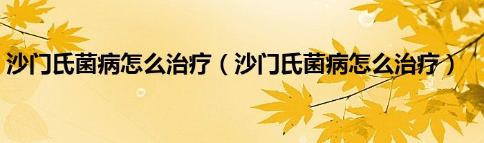 沙門(mén)氏菌病怎么治療（沙門(mén)氏菌病怎么治療）