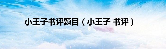 小王子書評(píng)題目（小王子 書評(píng)）