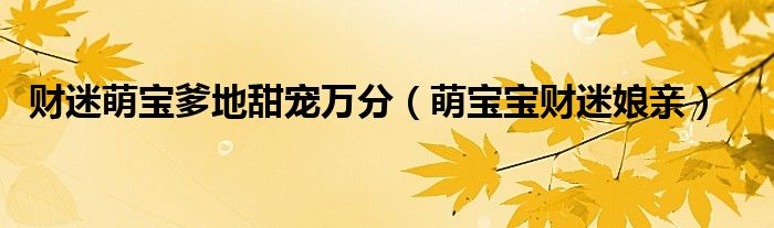 財(cái)迷萌寶爹地甜寵萬分（萌寶寶財(cái)迷娘親）