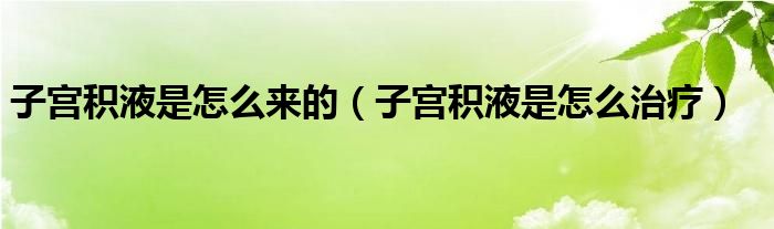 子宮積液是怎么來的（子宮積液是怎么治療）