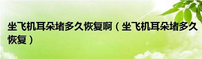 坐飛機(jī)耳朵堵多久恢復(fù)啊（坐飛機(jī)耳朵堵多久恢復(fù)）