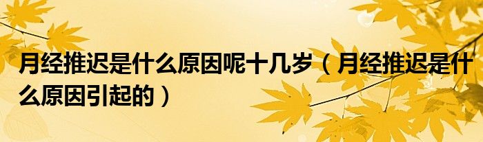 月經(jīng)推遲是什么原因呢十幾歲（月經(jīng)推遲是什么原因引起的）