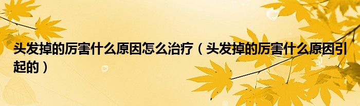 頭發(fā)掉的厲害什么原因怎么治療（頭發(fā)掉的厲害什么原因引起的）