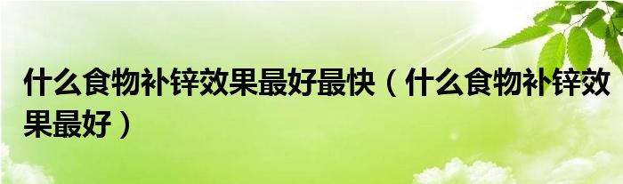 什么食物補(bǔ)鋅效果最好最快（什么食物補(bǔ)鋅效果最好）